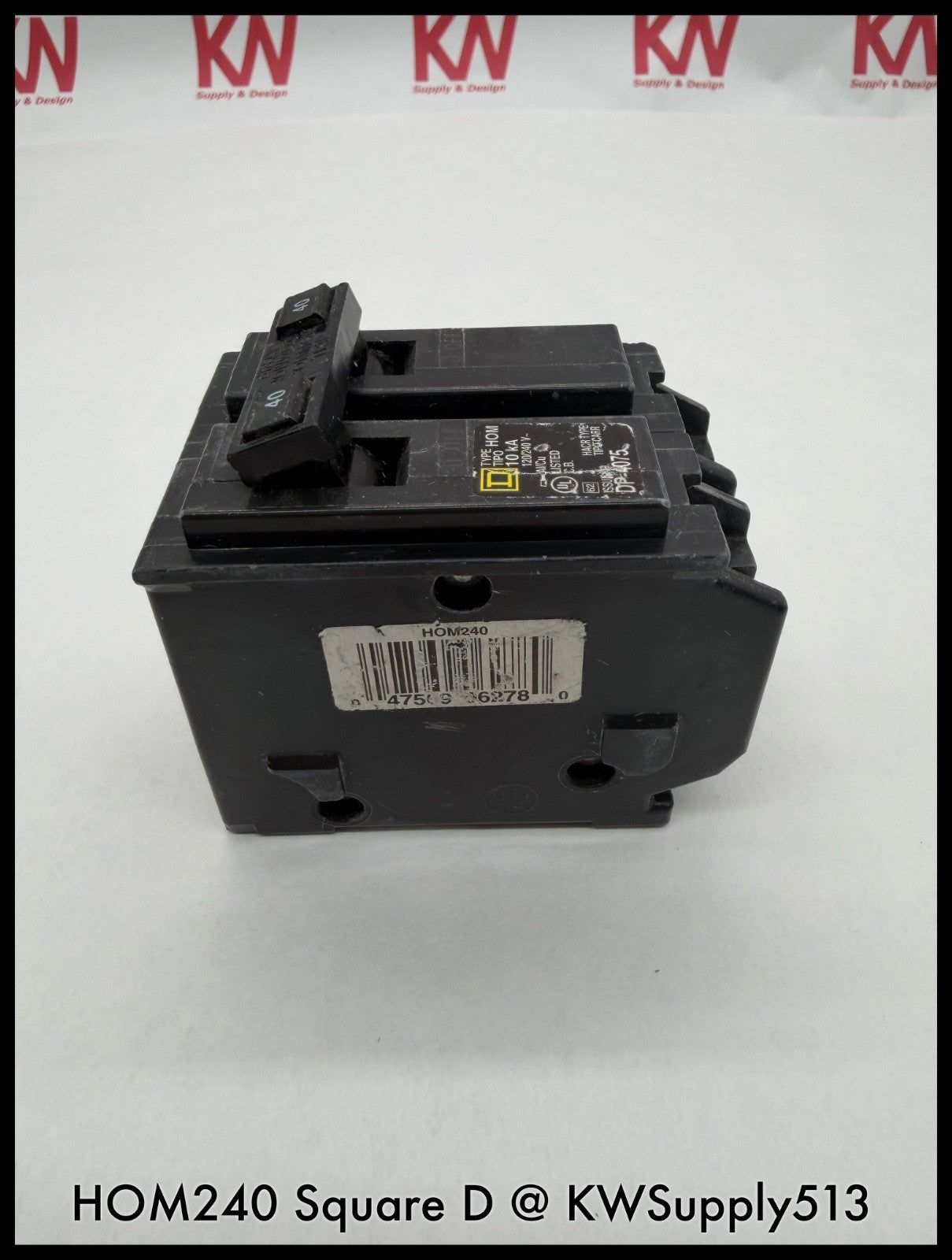 HOM240~Square D HOM240 40A 2P 1PH  240VAC 10KA TM Mini Circuit Breaker-Used