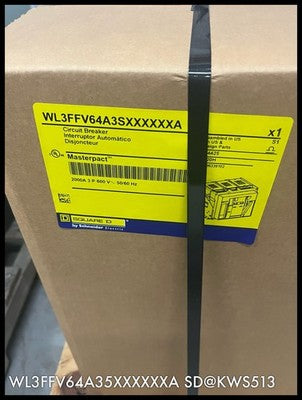 WL3FFV64A35XXXXXXA ~ Square D 2000A 3P MasterPact Circuit Breaker ~ Surplus