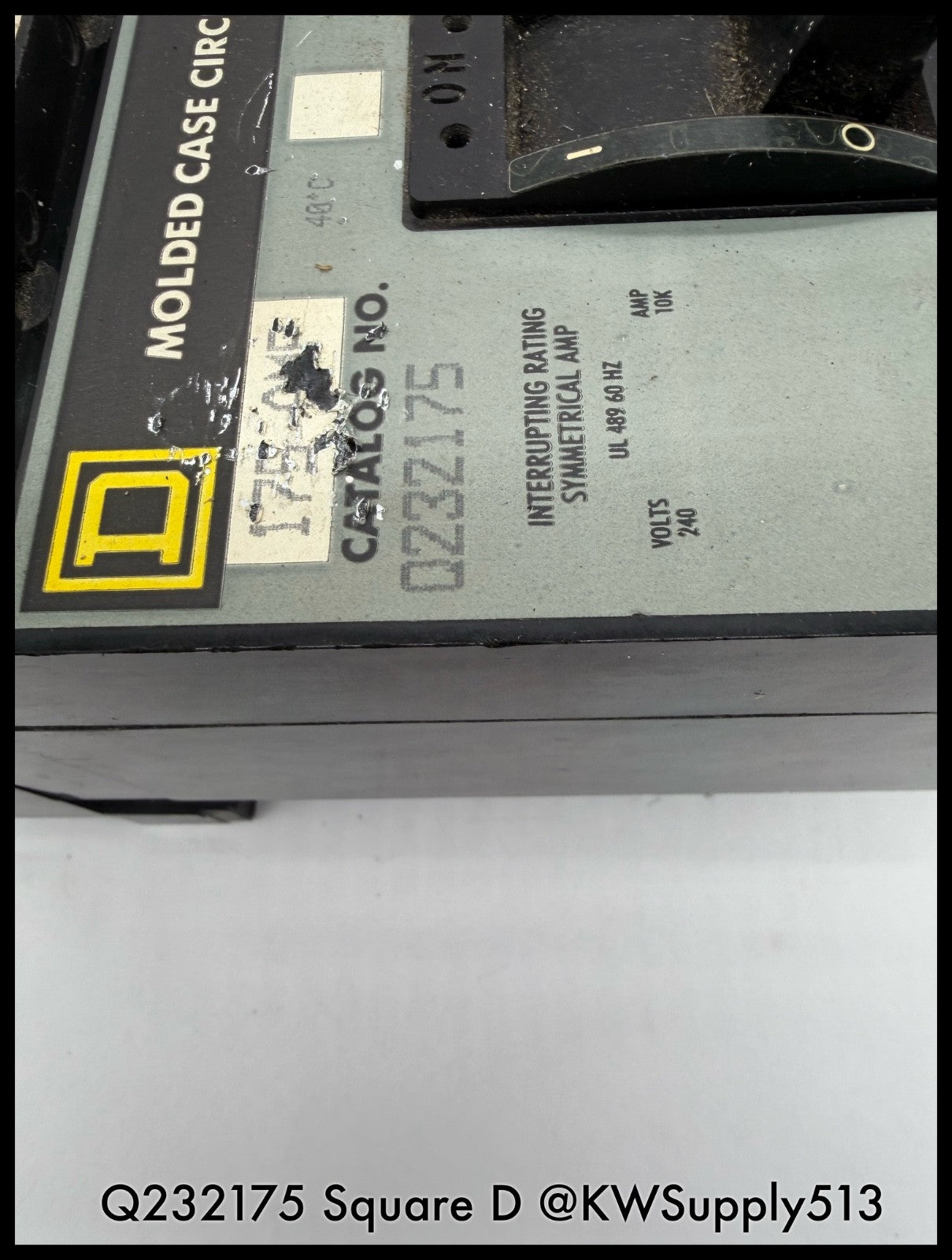 Q232175~Square D Q232175 175A 3P 3PH 240VAC 10KA I-Line Circuit Breaker-Used