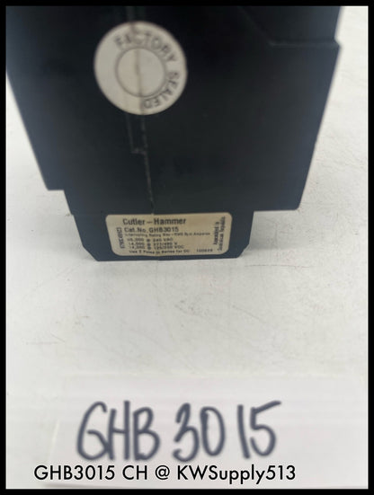 GHB3015~Cutler Hammer GHB3015 15A 3P 480V/277V Circuit Breaker-Used