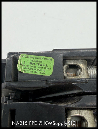 NA215~FPE NA215 15A 2P 1PH 120V/240VAC Circuit Breaker-Used