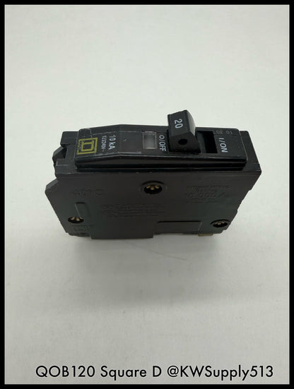 QOB120~Square D QOB120 20A 1P 120V Circuit Breaker-Used