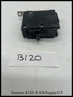 B120~Siemens B120 20A 1P 120/240V Circuit Breaker-Used