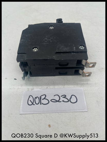 QOB230~Square D QOB230 30A 2P 120/240V  10KA Mini Circuit Breaker-Used