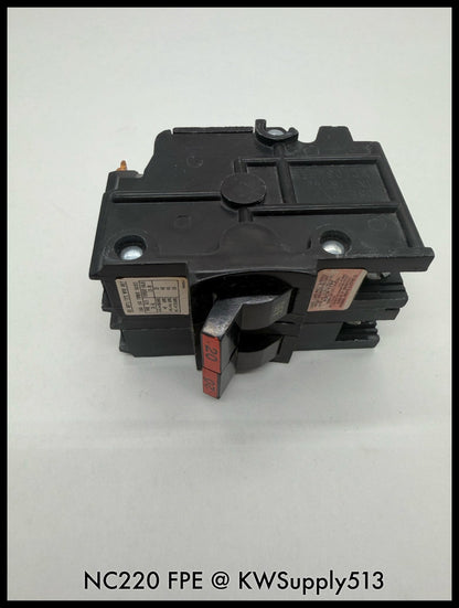 NC220~ FPE NC220 20A 2P 1PH 240V 10KA Circuit Beaker-Used