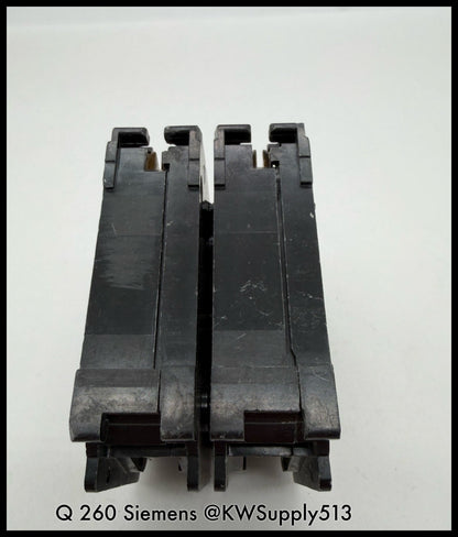 Q260~Siemens Q260 60A 2P 1PH 120/240VAC 10KA Circuit Breaker-Used