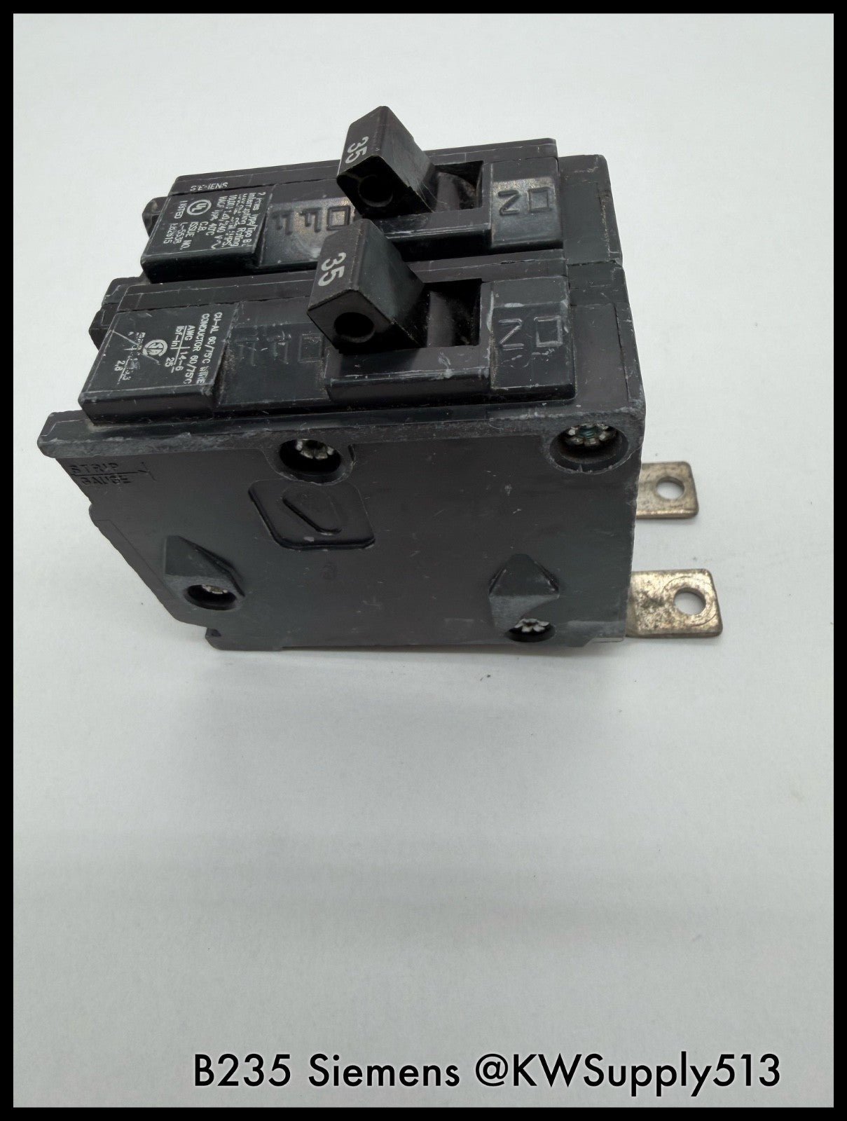 B235~Siemens B235 35A 240VAC 2P 1PH  10KA Circuit Breaker-Used