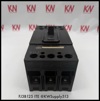 FJ3B125~ITE JF3B125 125A 3P 3PH 600V 14KA Circuit Breaker-Used