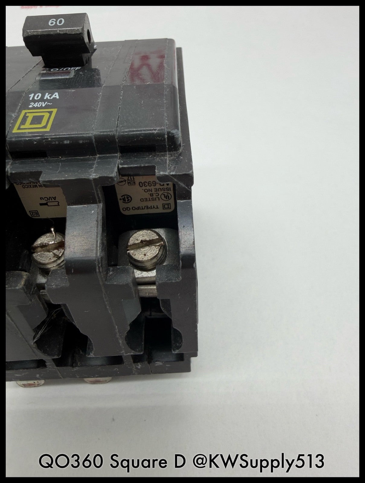 QO360~Square D QO360 60A 3P 3PH 240VAC  Circuit Breaker-Used