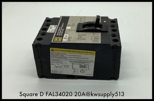 FAL34020~ Square D FAL34020 480VAC/250VDC 20A ~TypeS2 Lugs/90-Day Warranty