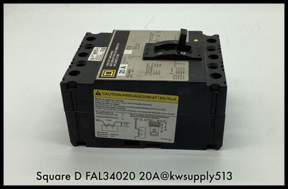 FAL34020~ Square D FAL34020 480VAC/250VDC 20A ~TypeS2 Lugs/90-Day Warranty