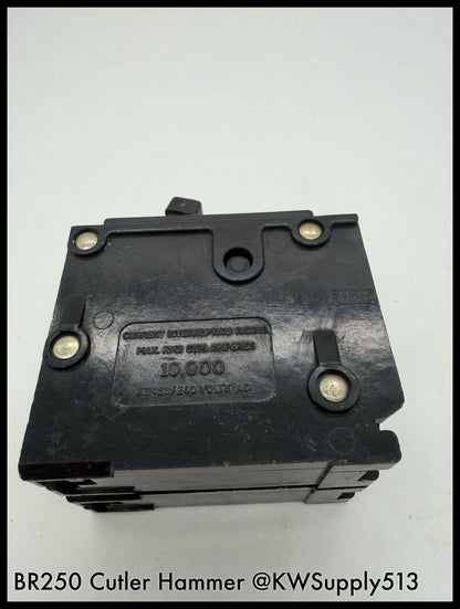 BR250~Eaton BR250 50A 277/480VAC 125/240VDC 2P 14KA Circuit Breaker-Used