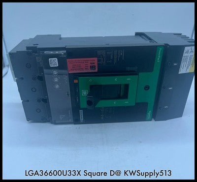 LGA36600U33X~Square D LGA36600U33X 600A 3P 600V I-Line Circuit Breaker Used