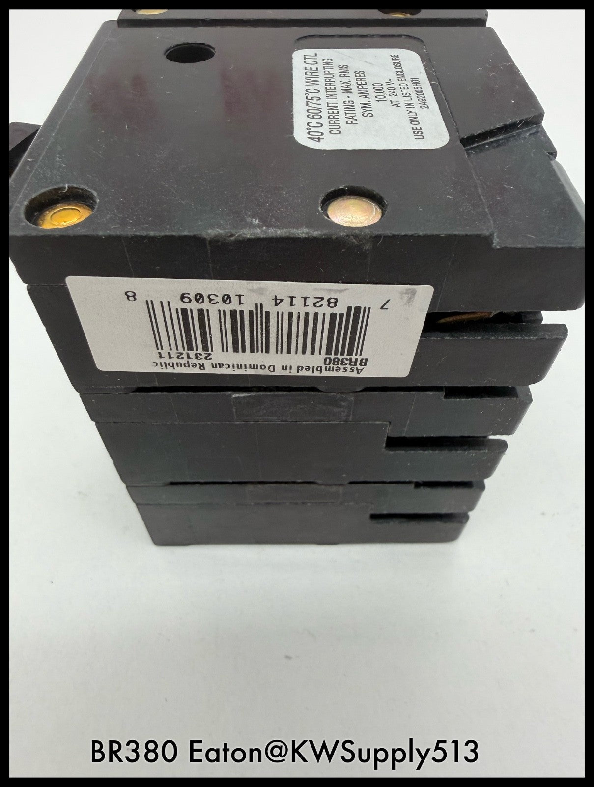 BR380~Eaton BR380 80A 240V 3P 10KA Circuit Breaker-Used