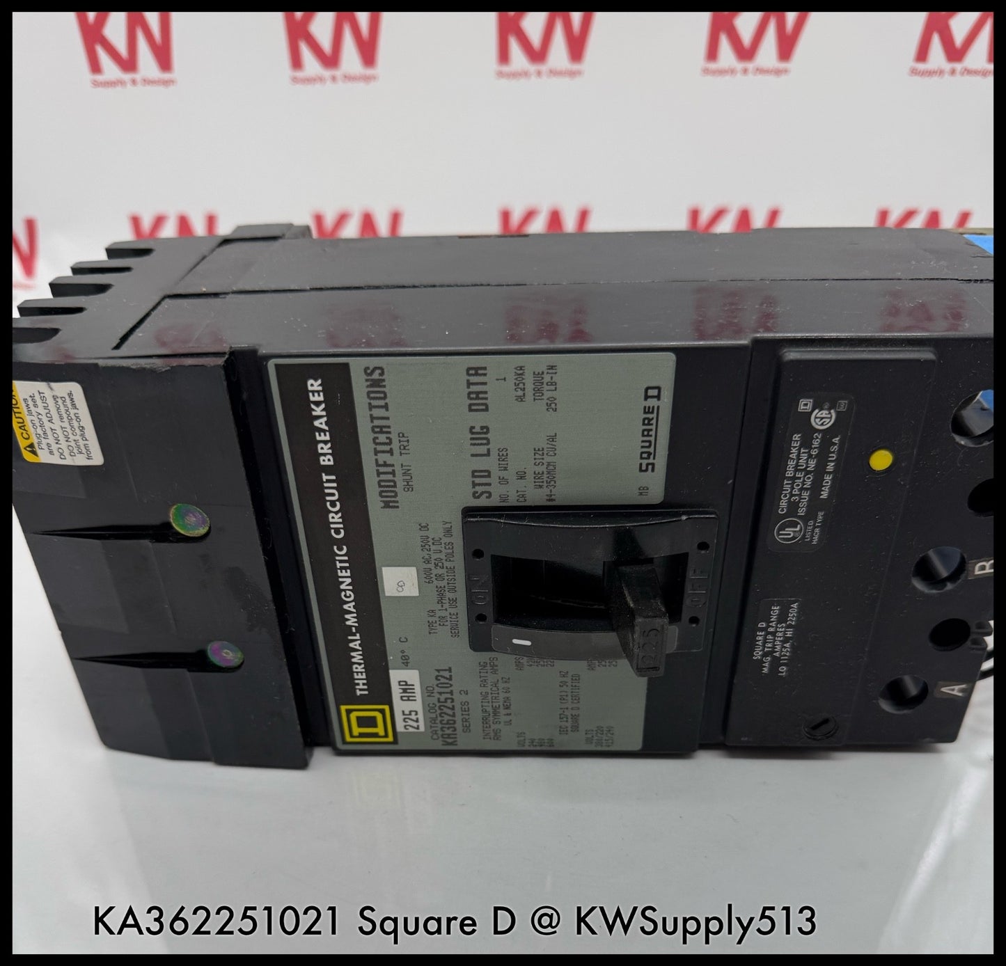KA362251021~Square D KA362251021 225A   600Vac Circuit Breaker with Shunt-Used