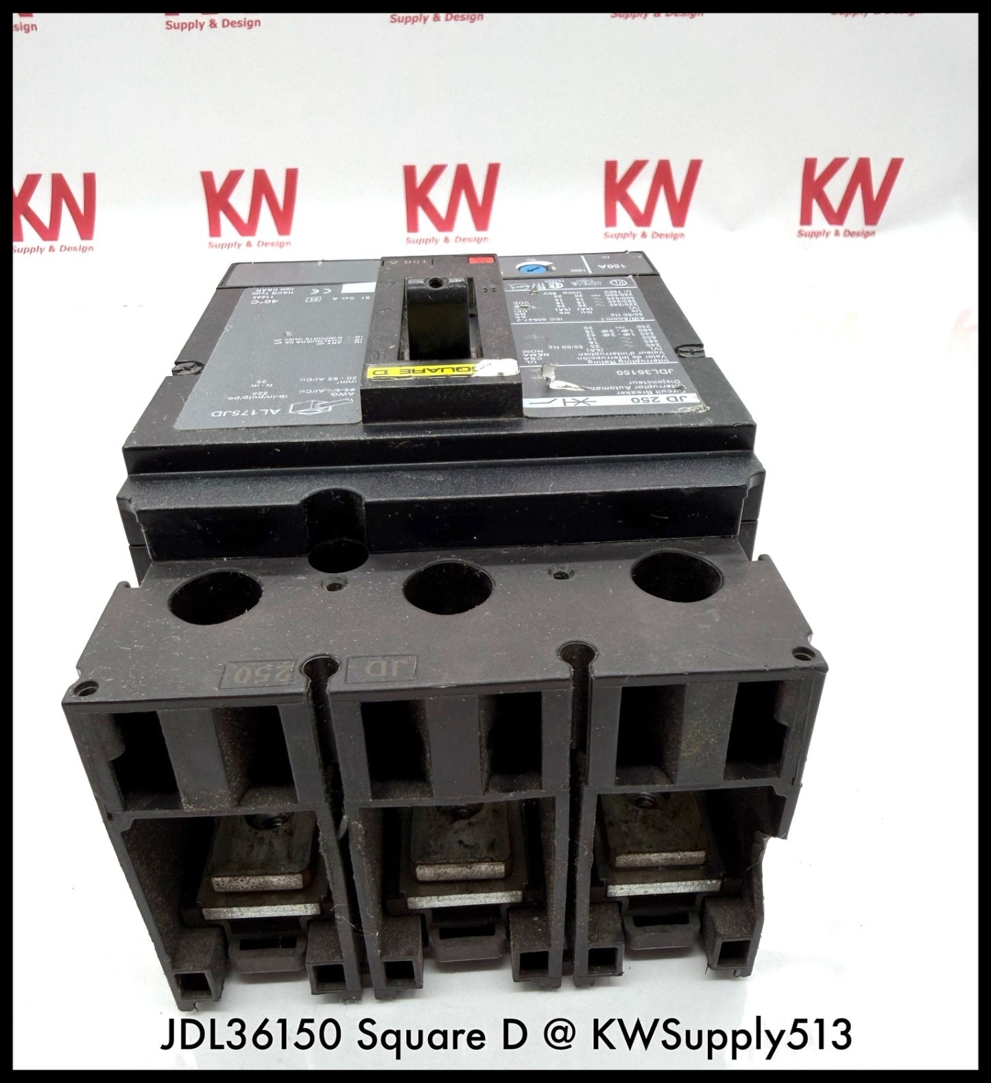 JDL36150~Square D JDL36150 150A 3P 3PH 600VAC 65KA Circuit Breaker -Used