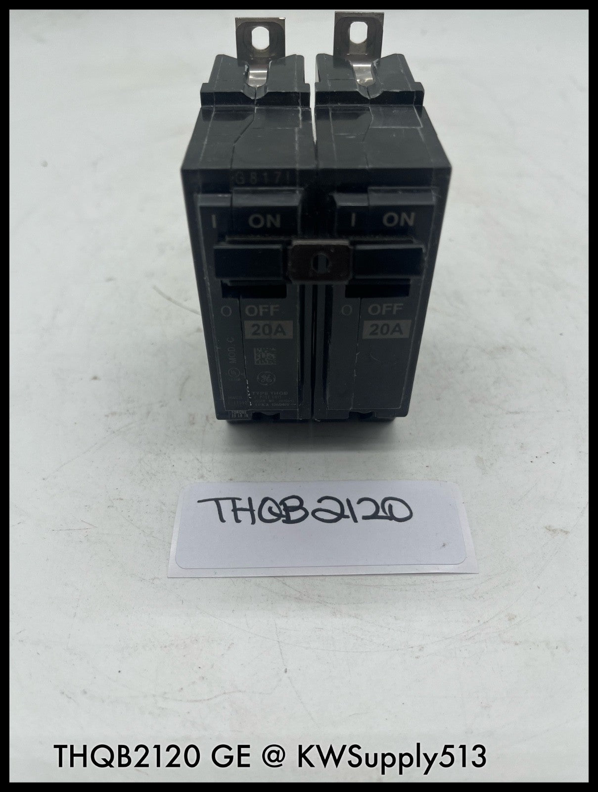 THQB2120~GE THQB2120 20A 2P 120/240Vac Circuit Breaker-Used