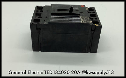 TED134020 ~ GE TED134020 20A 3P 480V TED Type MCCB ~ Inspected/90 Day Warranty