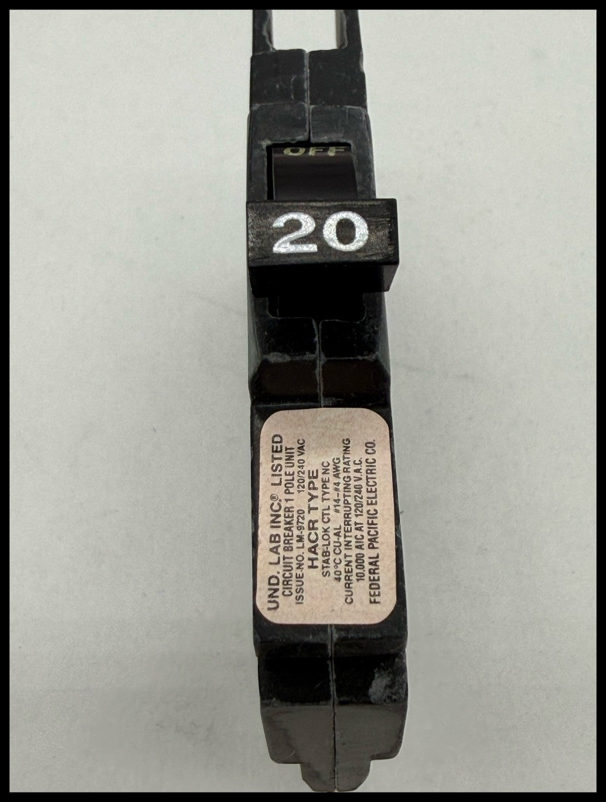 NC020~FPE NC020 20A 1P 120V Circuit Breaker-Used