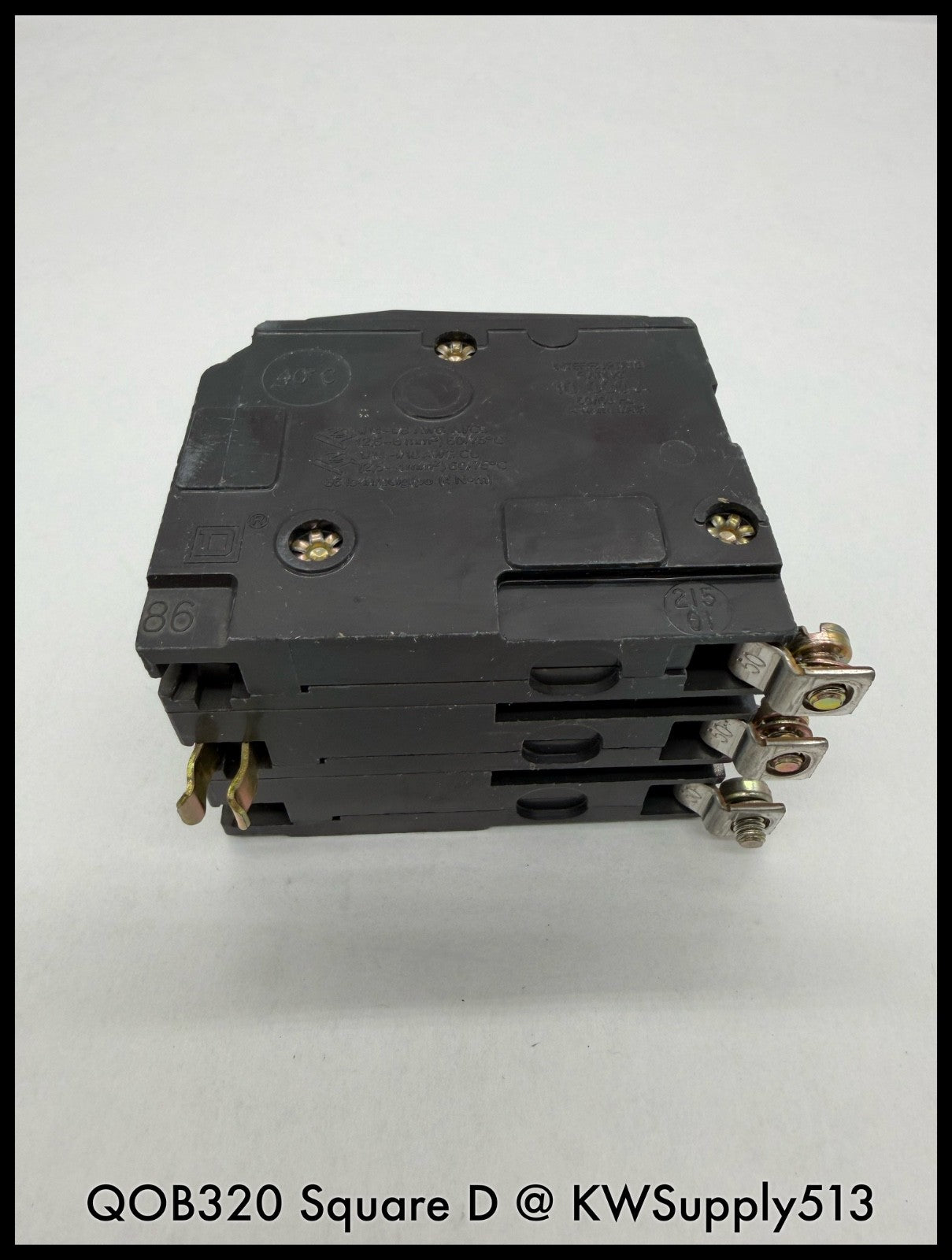 QOB320~Square D QOB320 20A 3P 3PH 240VAC 10KA TM Mini Circuit Breaker-Used