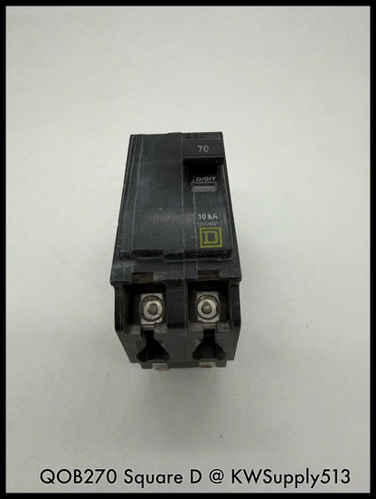 QOB270~Square D QOB270 70A 2P 240VAC TM Circuit Breaker -Used