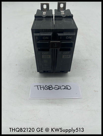 THQB2120~GE THQB2120 20A 2P 120/240Vac Circuit Breaker-Used