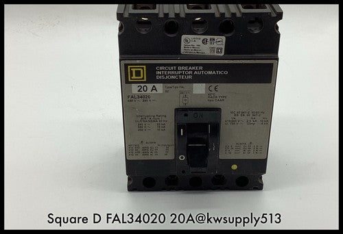 FAL34020~ Square D FAL34020 480VAC/250VDC 20A ~TypeS2 Lugs/90-Day Warranty