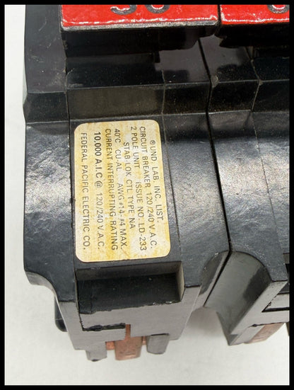 NC230~FPE NC230 30A 2P 120/240V Circuit Breaker-Used
