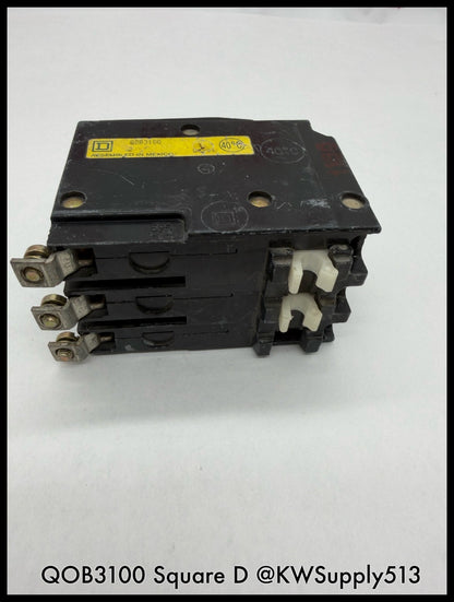 QOB3100~Square D QOB3100 100A 3P 3PH 240VAC 10KA Mini Circuit Breaker-Used