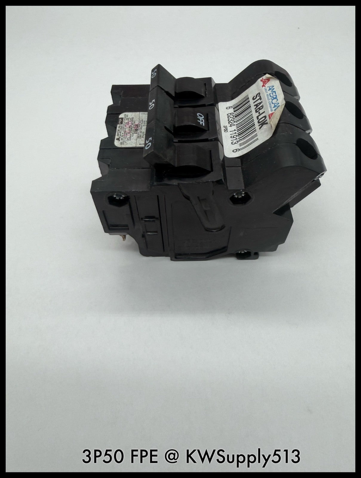 3P50~FPE 3P50 50A 3P 3PH 240VAC 10KA Molded Case Circuit Breaker-Used