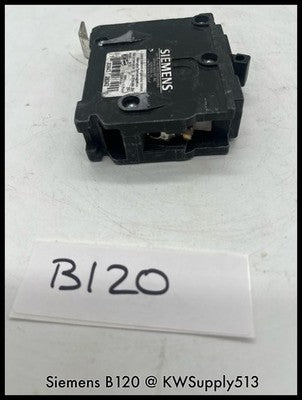 B120~Siemens B120 20A 1P 120/240V Circuit Breaker-Used