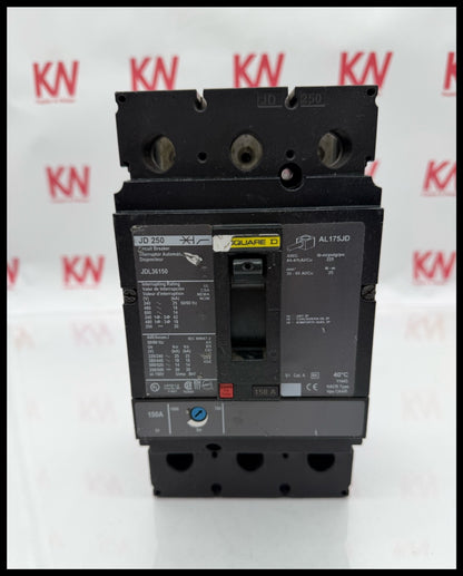 JDL36150~Square D JDL36150 150A 3P 3PH 600VAC 65KA Circuit Breaker -Used