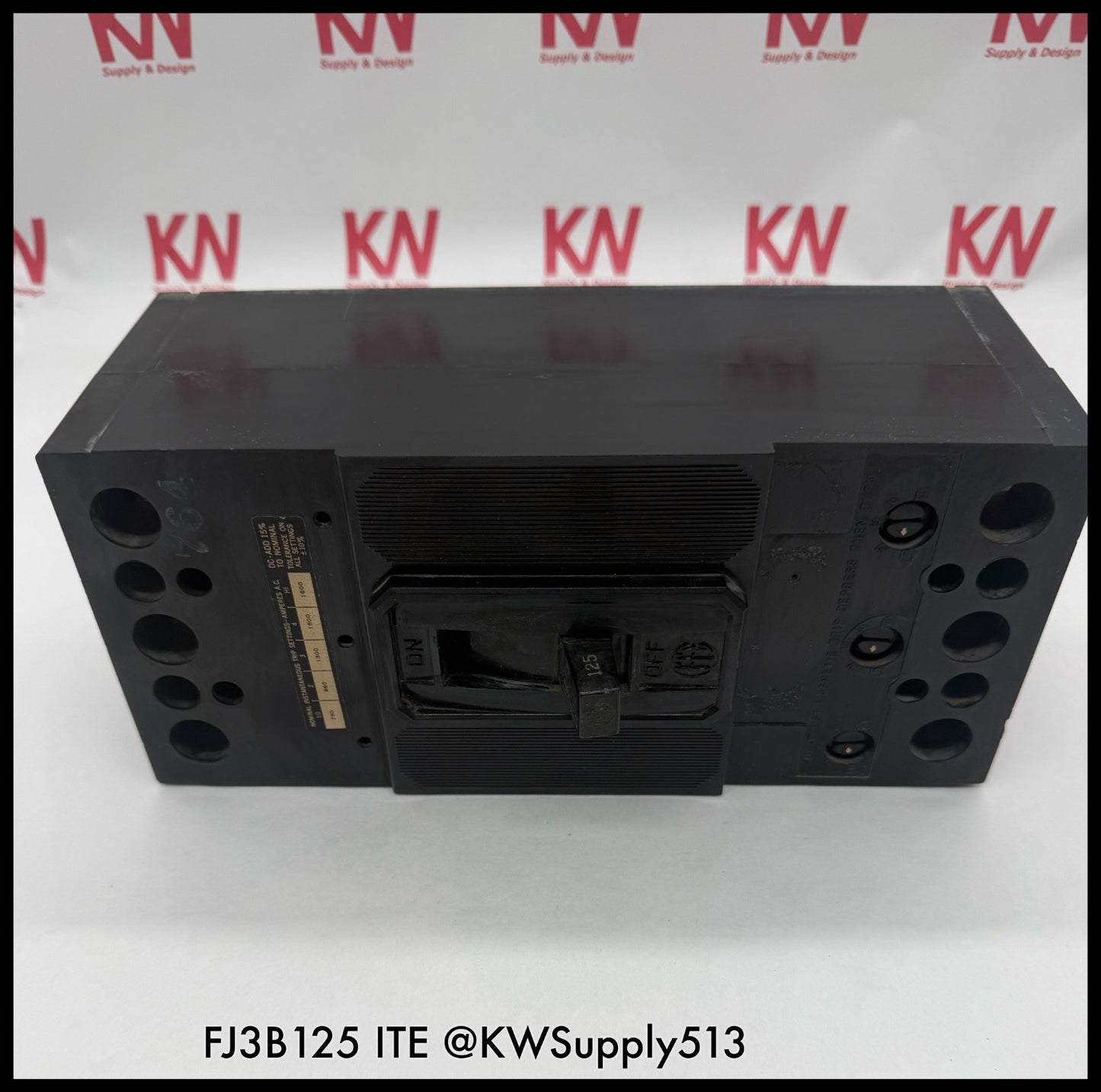 FJ3B125~ITE JF3B125 125A 3P 3PH 600V 14KA Circuit Breaker-Used