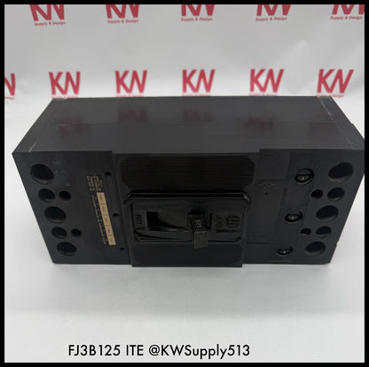 FJ3B125~ITE JF3B125 125A 3P 3PH 600V 14KA Circuit Breaker-Used