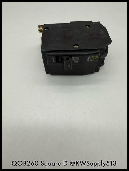 QOB260~Square D QOB260 60A 2P 240VAC 10KA TM LI Circuit Breaker-Used