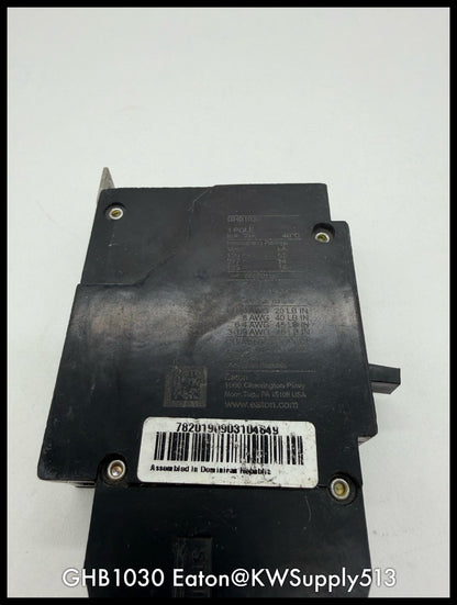 GHB1030~Eaton GHB1030 30A 277/480VAC 1P 14KA Circuit Breaker-Used