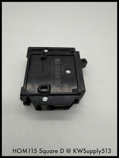 HOM115~Square D HOM115 15A 120VAC 1P 10KA TM Mini Circuit Breaker-Used