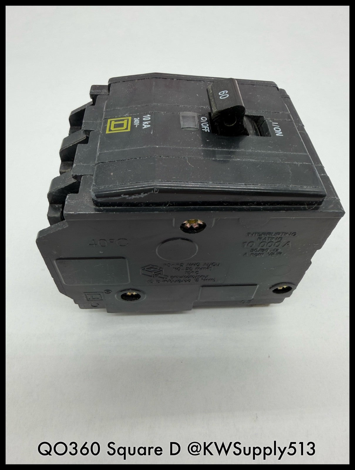 QO360~Square D QO360 60A 3P 3PH 240VAC  Circuit Breaker-Used