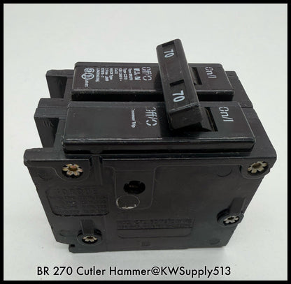 BR270~Eaton BR270 70A 2P 120/240V 10KA Circuit Breaker-Used