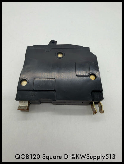 QOB120~Square D QOB120 20A 1P 120V Circuit Breaker-Used