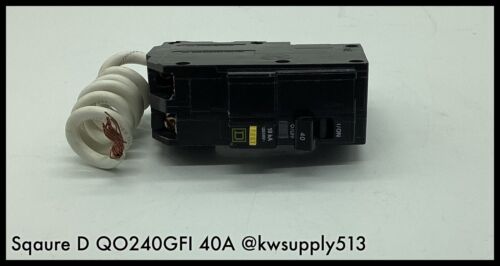 Square D~ QO240GFI 2 Pole 40 Amp 240V AC QO Plug In GFCI GFI Circuit  Breaker