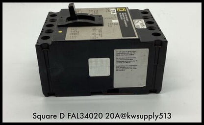 FAL34020~ Square D FAL34020 480VAC/250VDC 20A ~TypeS2 Lugs/90-Day Warranty