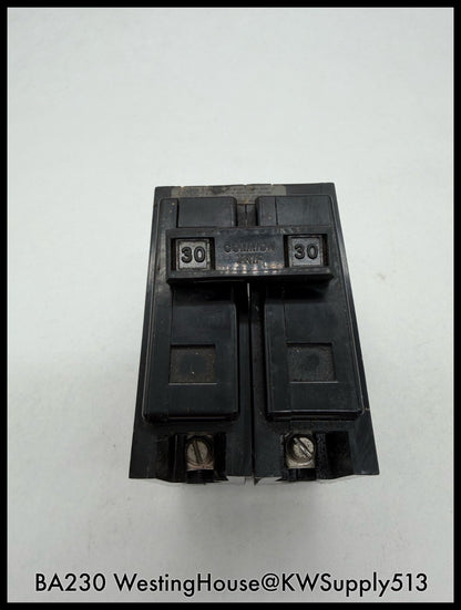 BA230~Westing House BA230 30A 120/240V 10KA Molded Case Circuit Breaker-Used