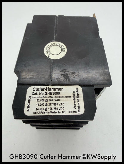 GHB3090~Cutler Hammer GHB3090 90A 480VAC Circuit Breaker-Used