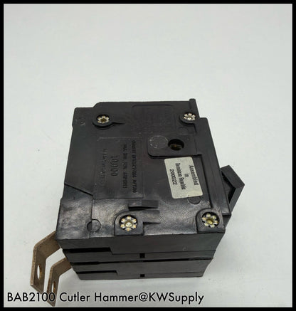 BAB2100~Cutler Hammer BAB2100 100A 120/240V 2P 10KA Circuit Breaker-Used