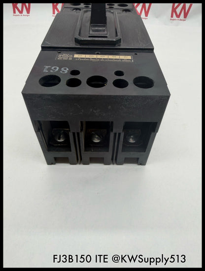 FJ3B150~ITE FJ3B150 150A 3P 3PH 600VAC 14KA Molded Case Circuit Breaker-Used