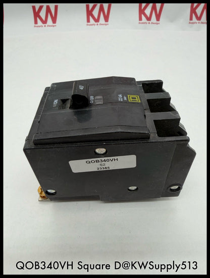 QOB340VH~Square D QOB340VH 40A 3P 3PH 240VAC Mini Circuit Breaker-Used