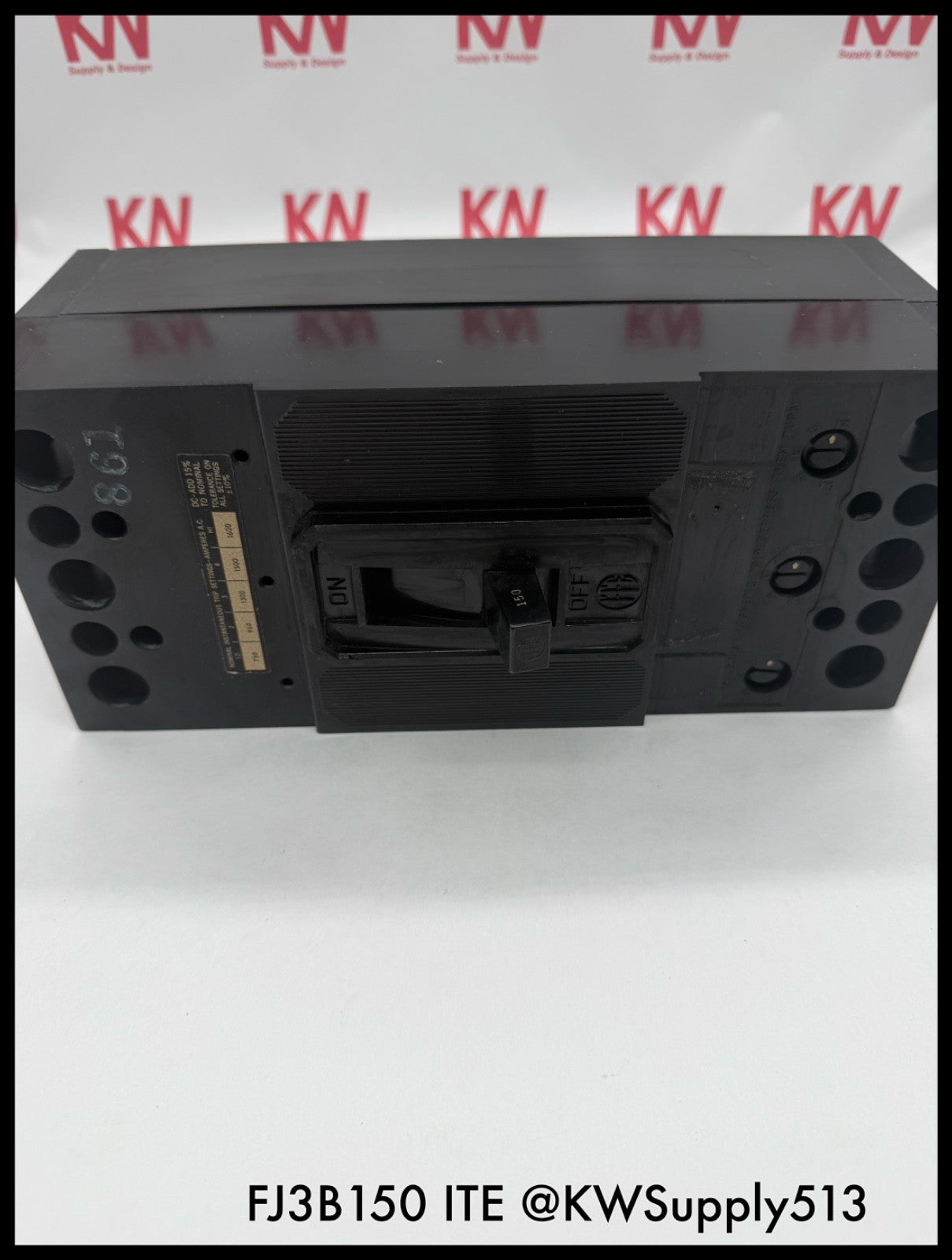 FJ3B150~ITE FJ3B150 150A 3P 3PH 600VAC 14KA Molded Case Circuit Breaker-Used