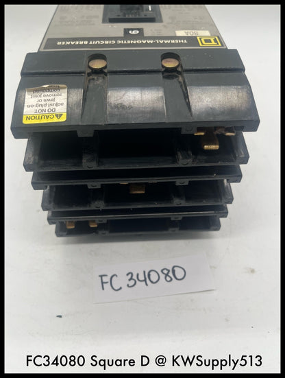 FC34080~ Square D FC34080 80A 3P 480V I-Line Circuit Breaker-Used