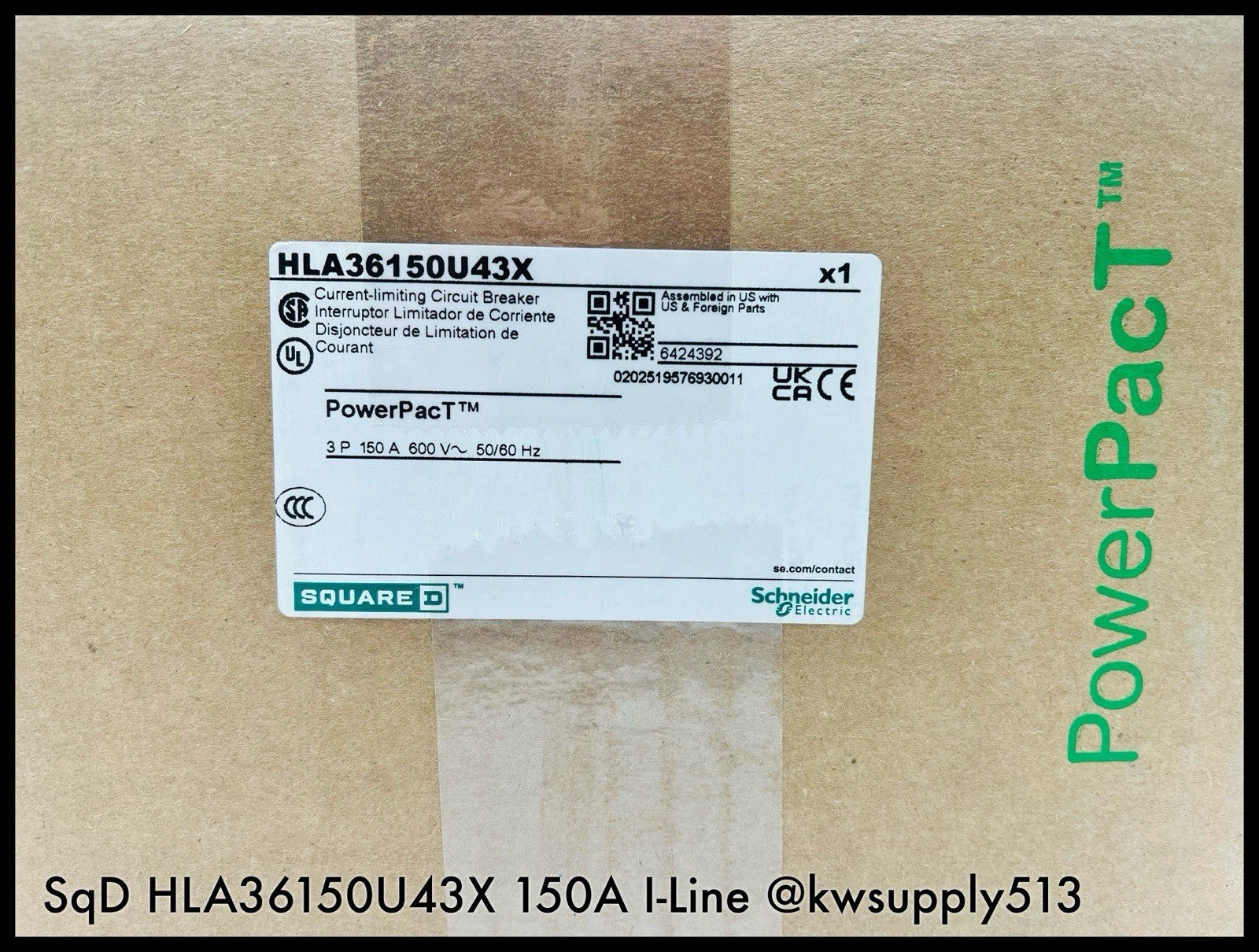 HLA36150U43X ~ Square D HLA36150U43X 150A I-Line PowerPact H VTRIPHJ ~ Surplus